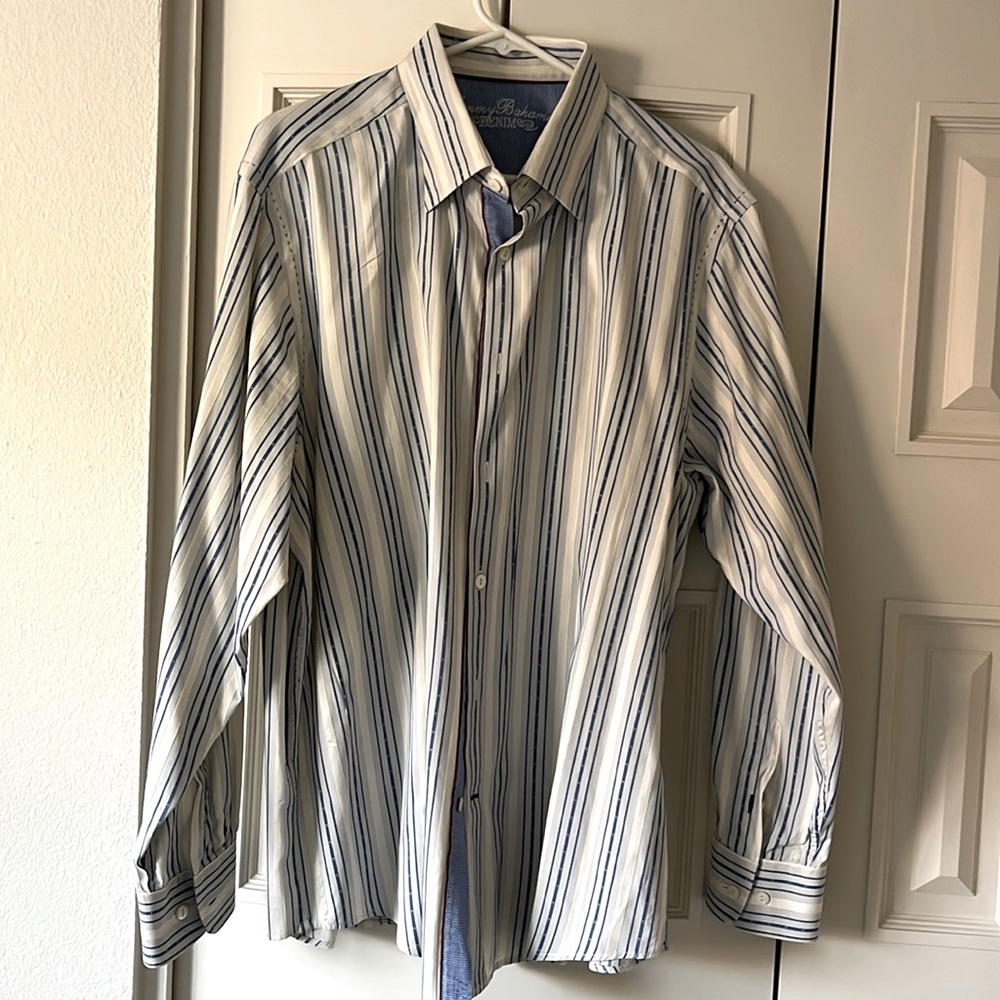 Men’s Tommy Bahama Long Sleeve Striped Cotton Button Down